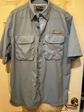 Bass Pro Shops Men’s Short-Sleeve Fishing Shirt - Light Blue